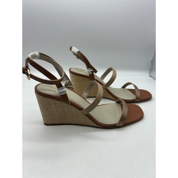 Sanctuary Wink Leather Ankle Strap Woven Brown Wedge Sandals Women’s 10 - Picture 1 of 9